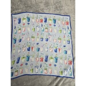 Echo Silk Scarf Potted Plants Garden Gardener Plant Lover Gift 20.5x20